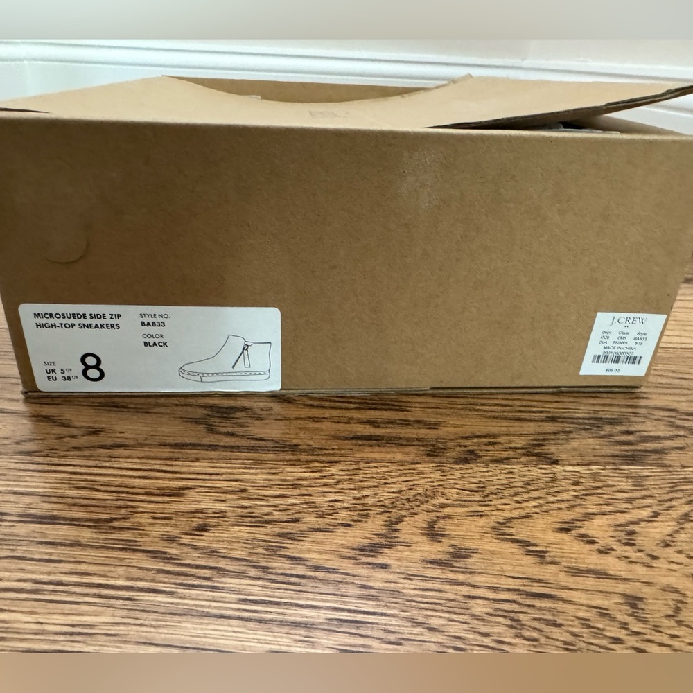 Brand New in Box J.Crew Microsuede Side Zip High Top Sneakers - Picture 5 of 6